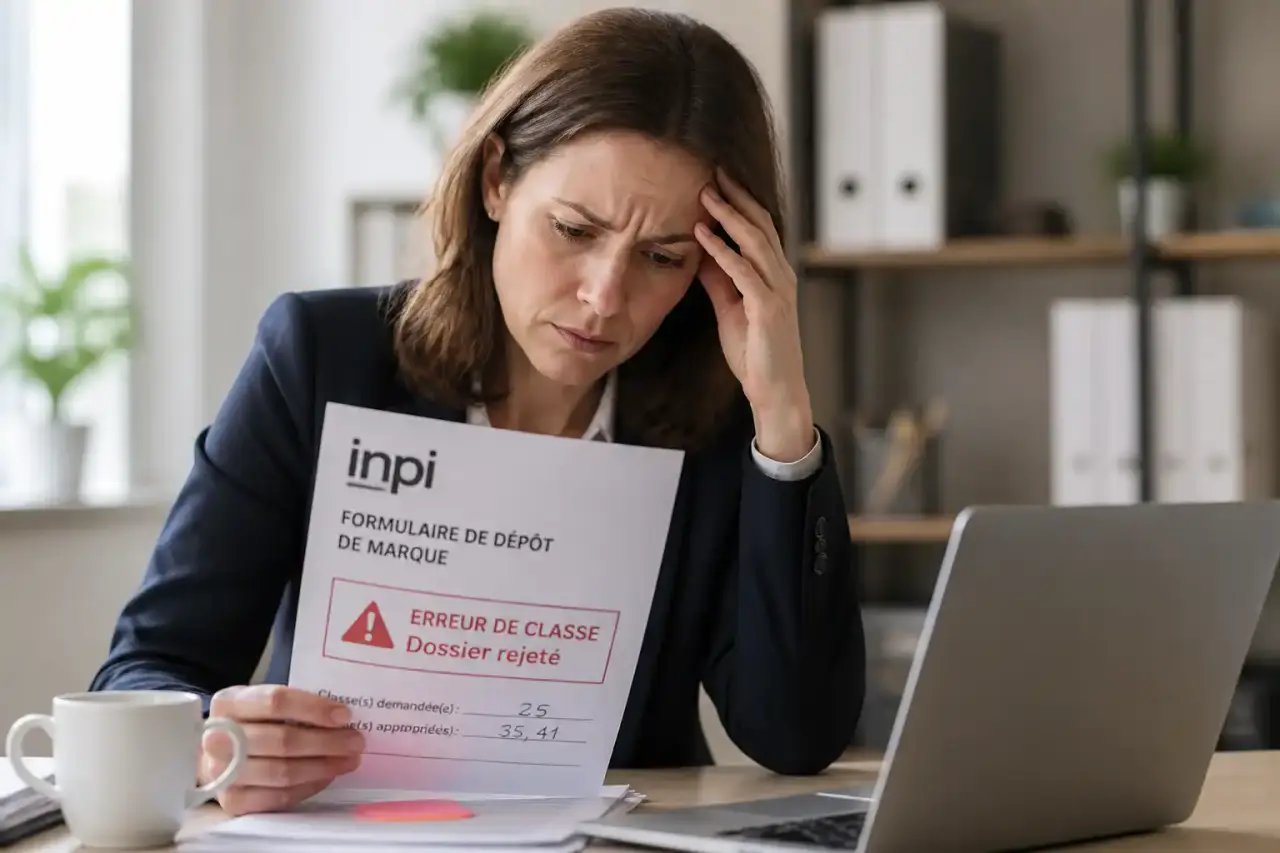Formulaire de dépôt de marque INPI : l'erreur de classe qui fait rejeter le dossier