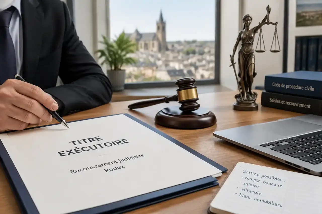 Recouvrement judiciaire à Rodez : le titre exécutoire ouvre la voie aux saisies