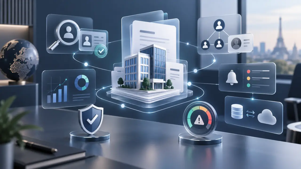 Interface de veille automatisée des données légales, financières et KYC d'entreprises