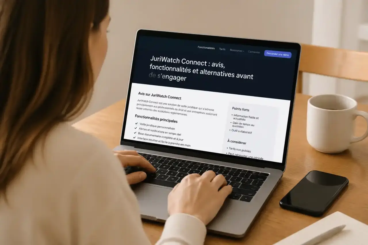 JuriWatch Connect : avis, fonctionnalités et alternatives avant de s'engager