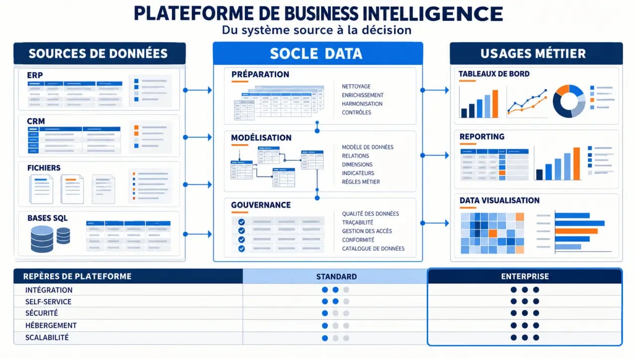 Business intelligence outil datavision enterprise : architecture BI et critères de comparaison des solutions